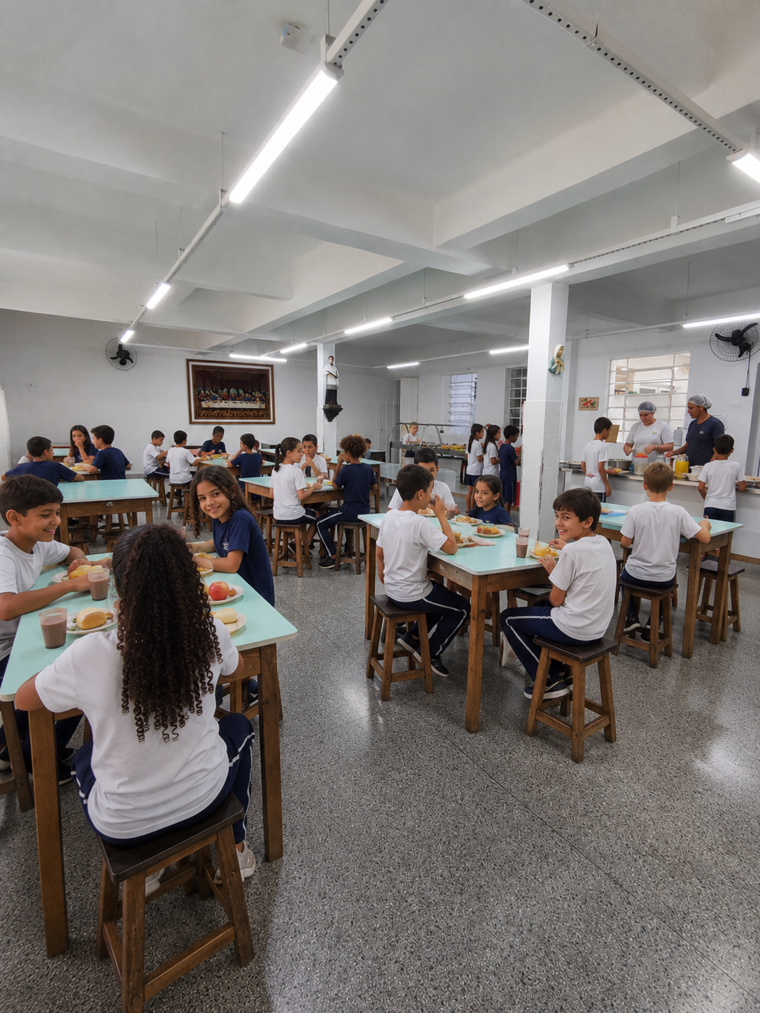 Café da manhã das crianças no Lar dos Meninos de São Luiz